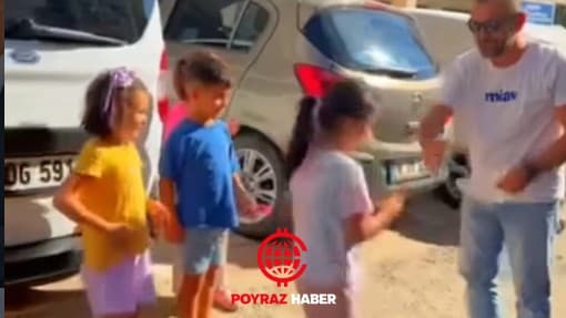 belediye çalışanların'dan çocuklara jest